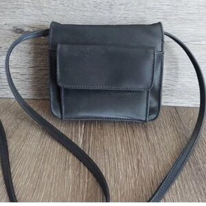 VINTAGE Navy Blue Multi Pocket Organizer Crossbody Bag